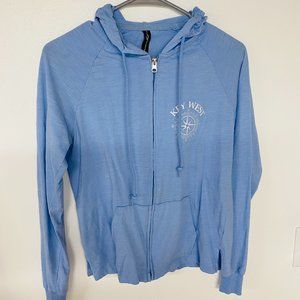 Women's Lightweight Blue Zip up Sweashirt